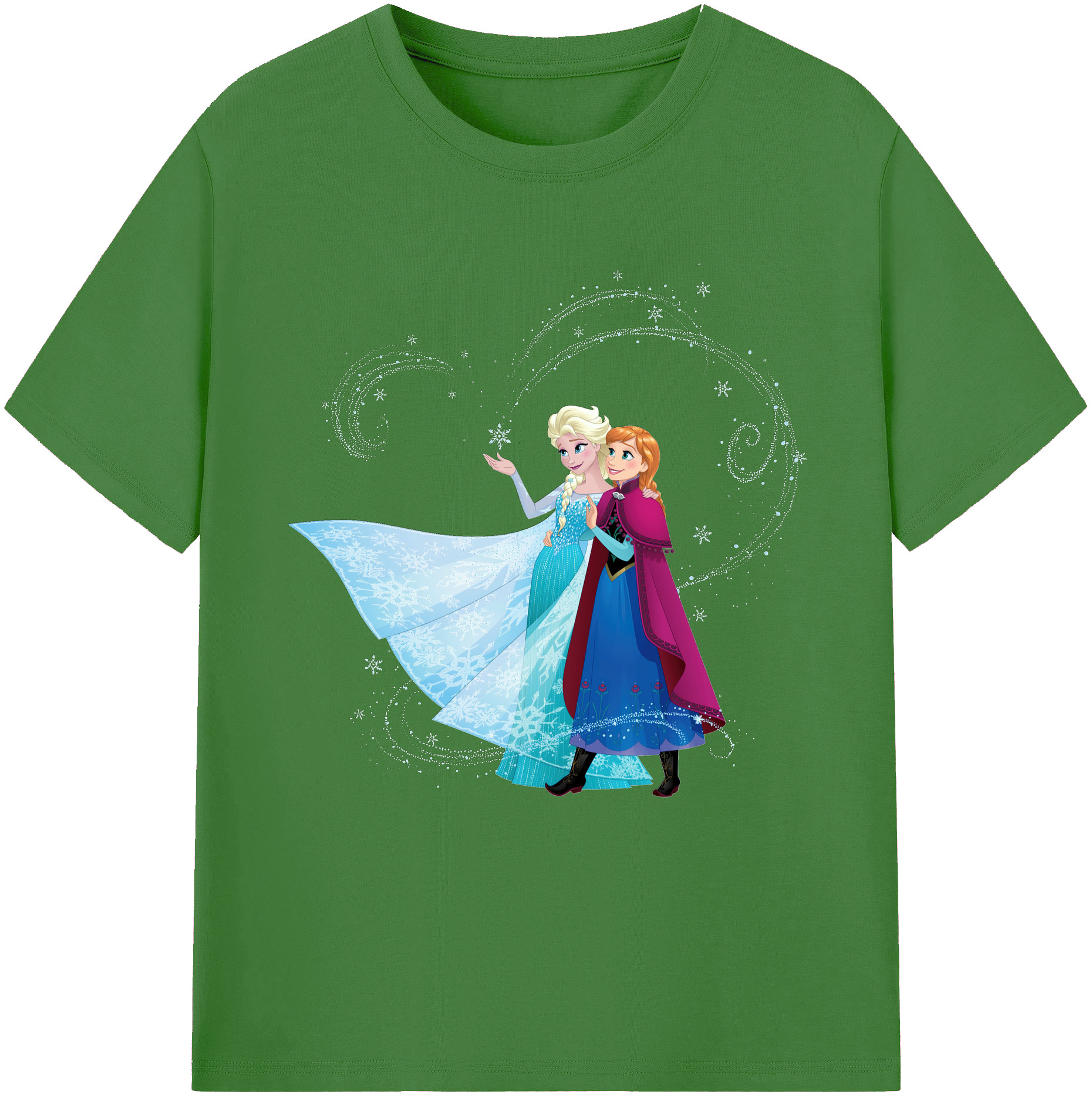 （画像用） アナと雪の女王 アンナ エルサ Frozen Anna Elsa レディースカジュアルプリントTシャツ（綿100％）